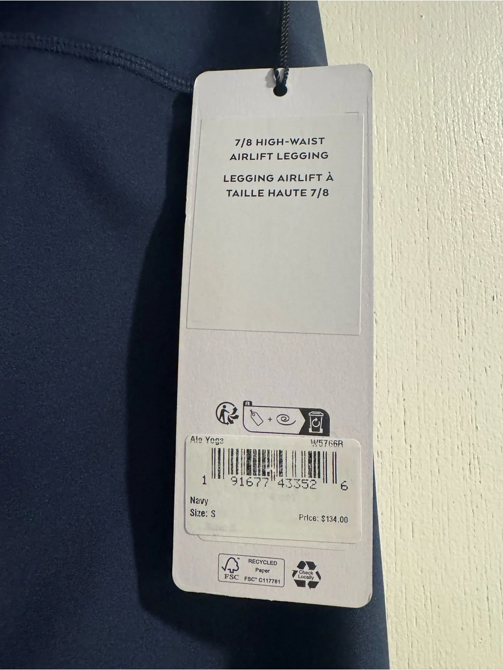Alo 7/8 High-Waist Airlift Legging Women’s Size Small Navy Blue NWT